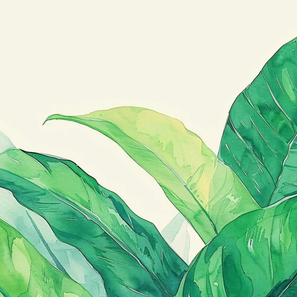Watercolor Tropical Leaves