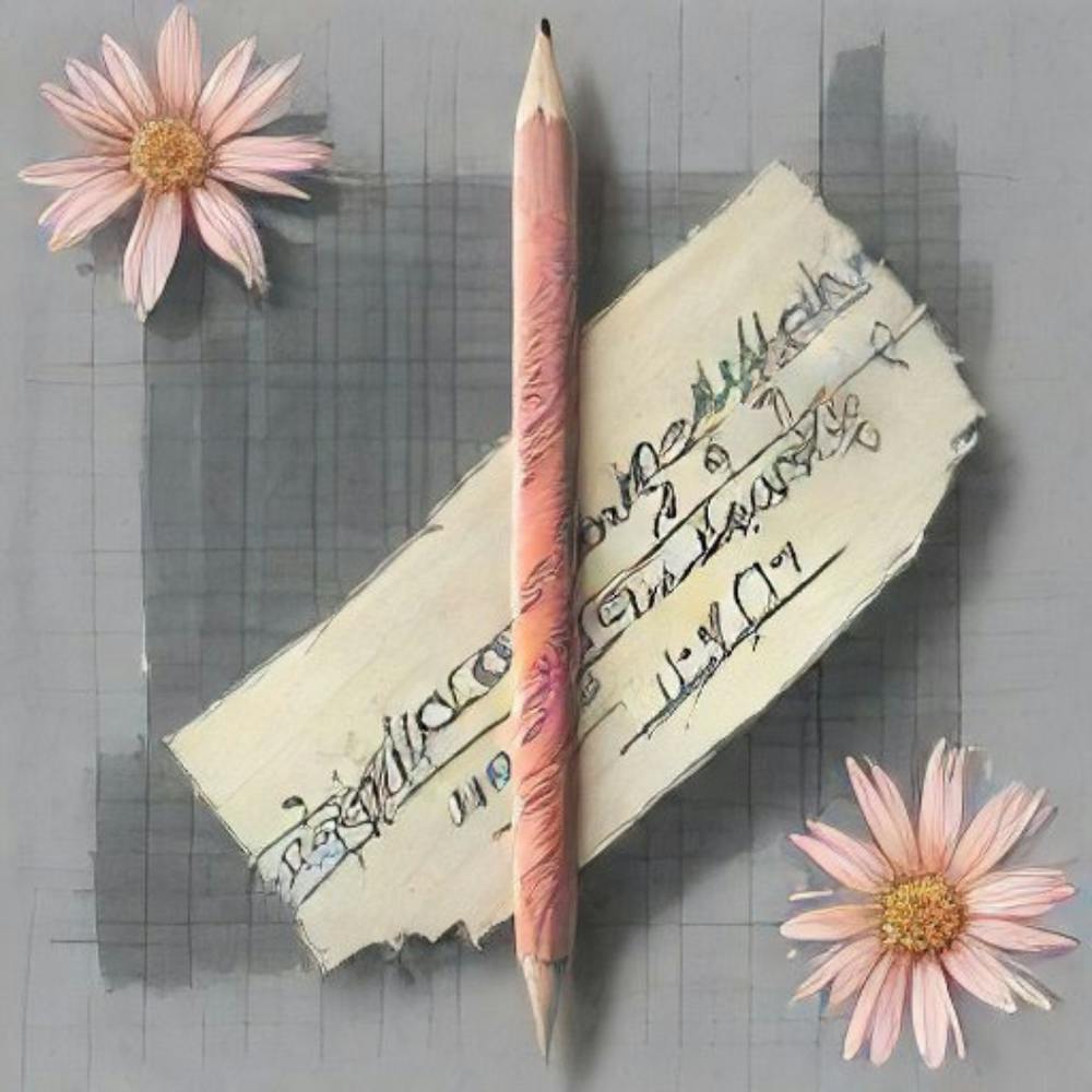 Pencil And Flowers