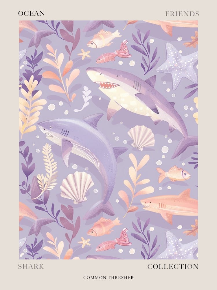 Purple Common Thresher Illustration 1 Poster