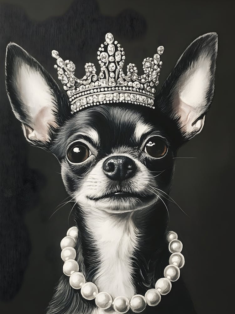 Chihuahua In Crown And Pearls 6
