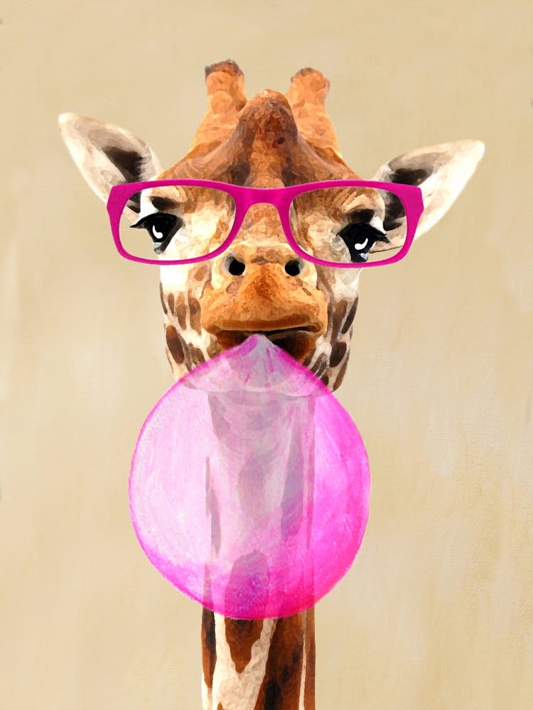 Giraffe With Bubblegum Animal