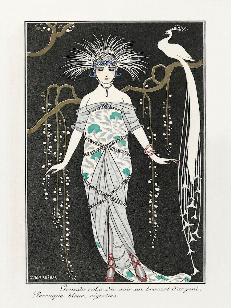 Costumes Parisiens Grande Robe Du Soir From Journal Des Dames Et Des Modes (1914), George Barbier
