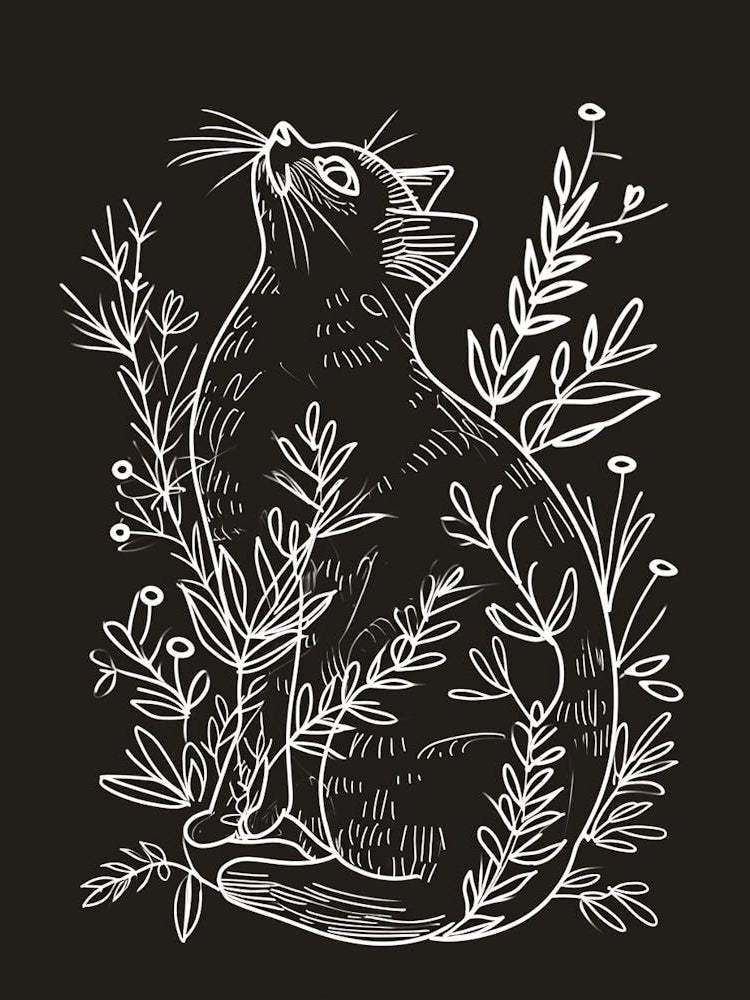 Persian Cat Minimalist Illustration 1