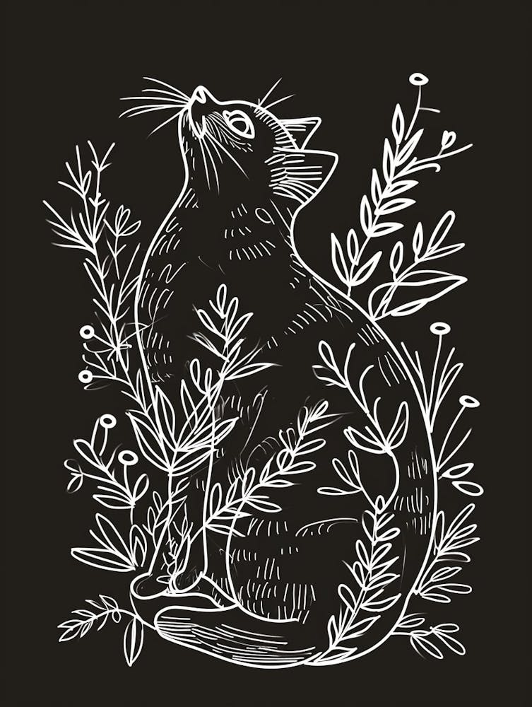 Persian Cat Minimalist Illustration 1