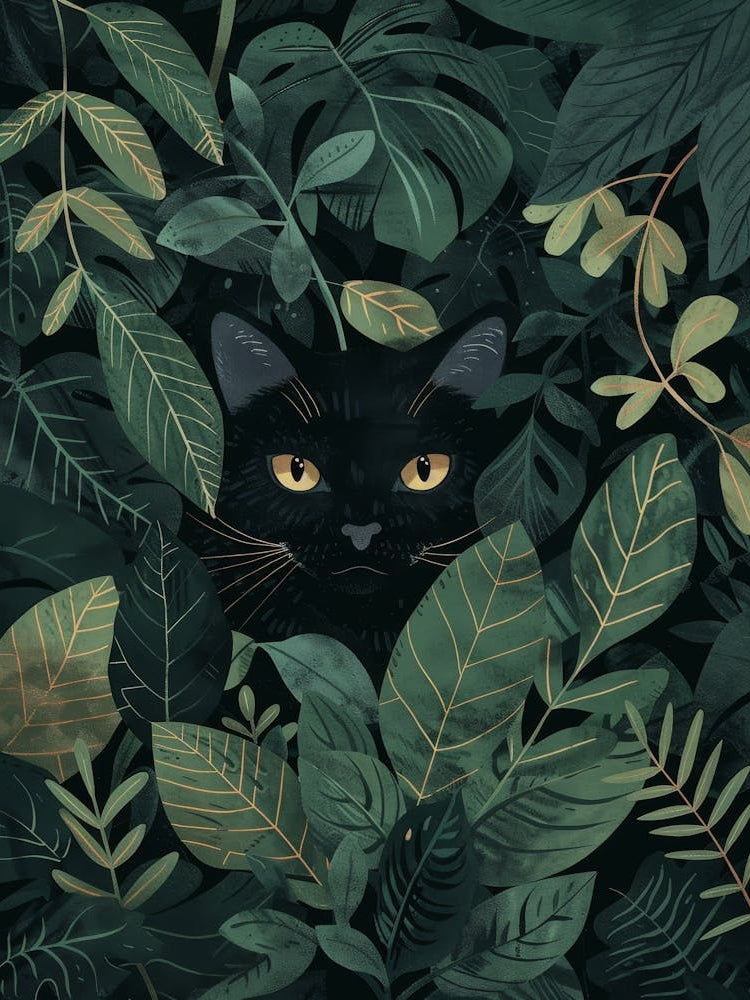 Black Cat In The Jungle 2