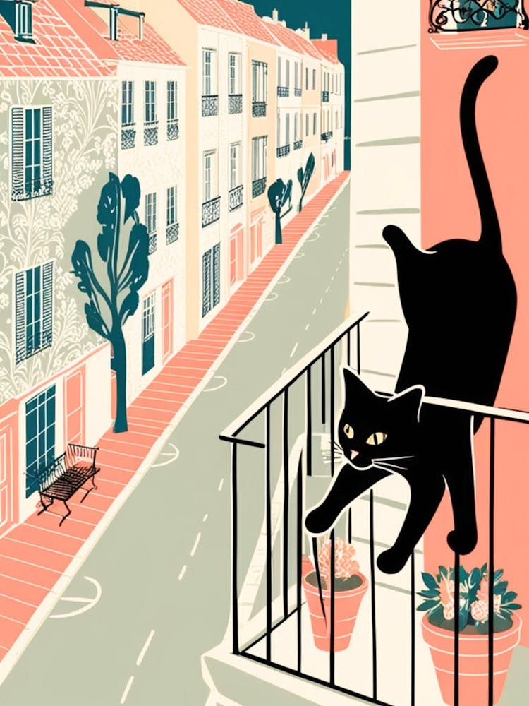 Cat On Balcony 1