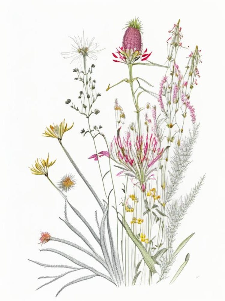 Queen Of The Prairie Floral Quentin Blake Inspired Illustration 1 Flower