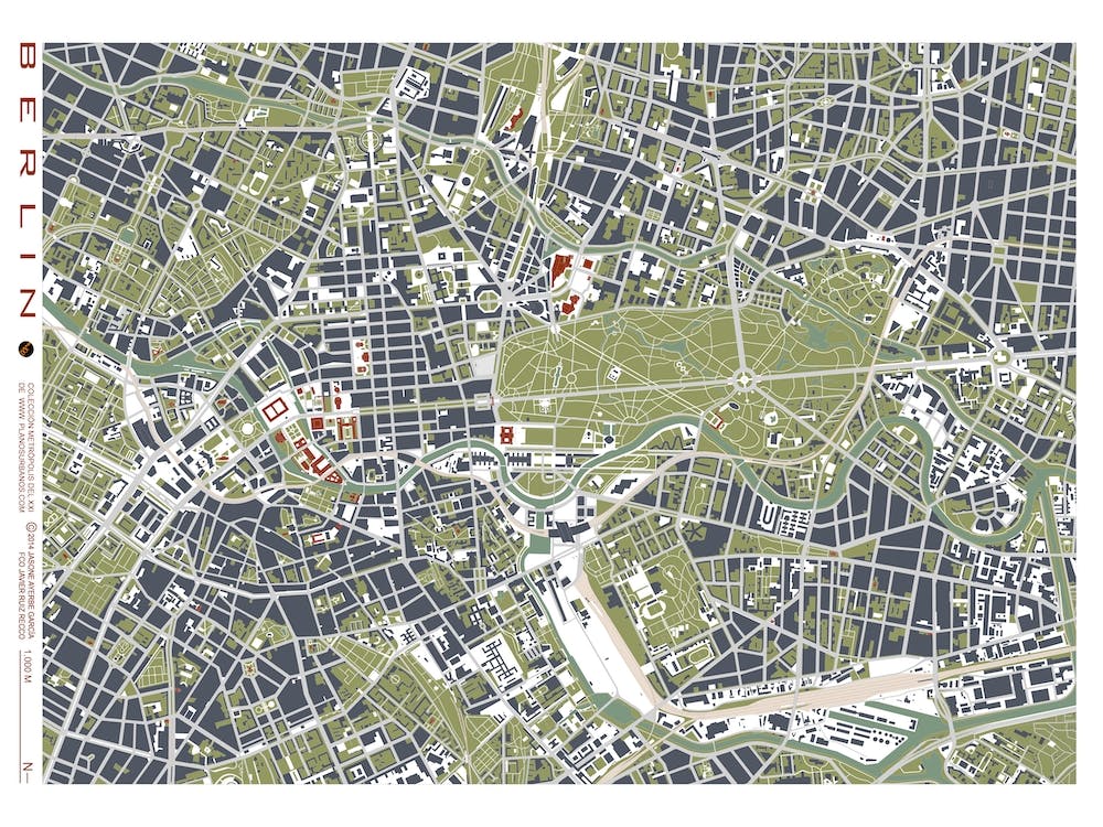 Berlin Grabado Map