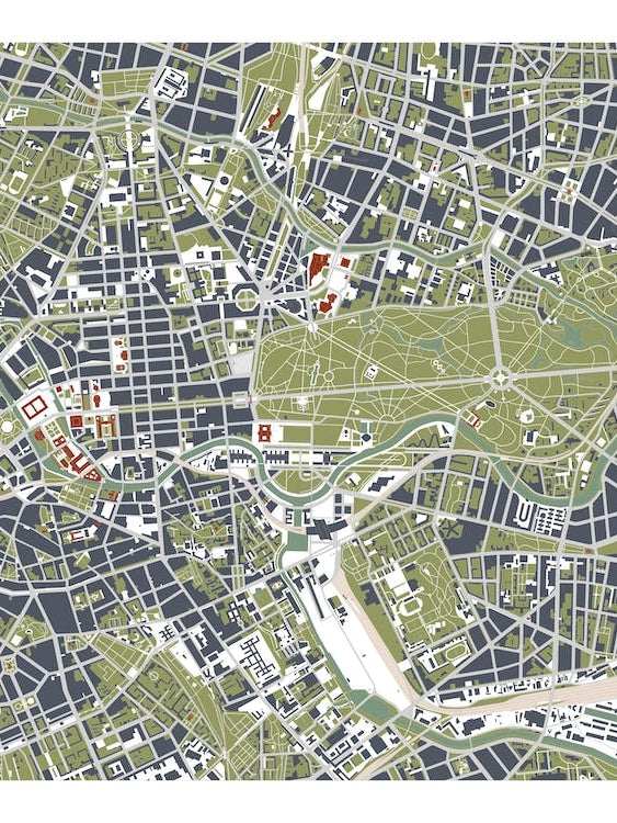 Berlin Grabado Map