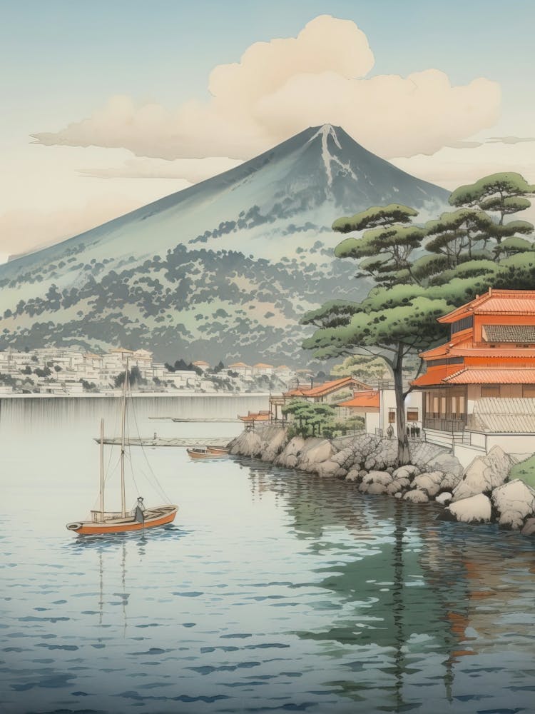 Amanohashidate In Kyoto, Ukiyo E Drawing 4
