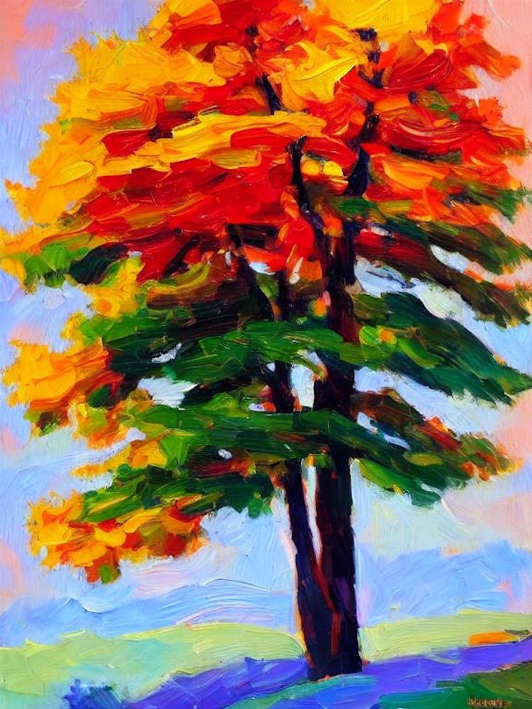 Norway Spruce 1 tree Abstract Block Colour