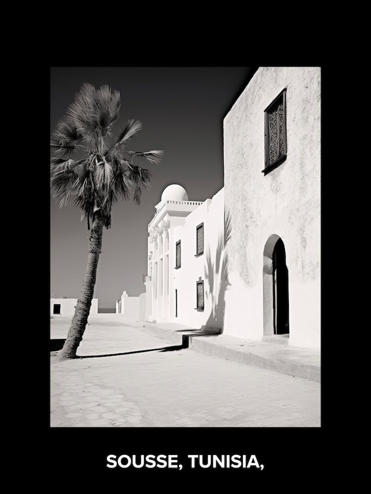 Poster Of Sousse, Tunisia,, Mediterranean Black And White Photography Analogue 2