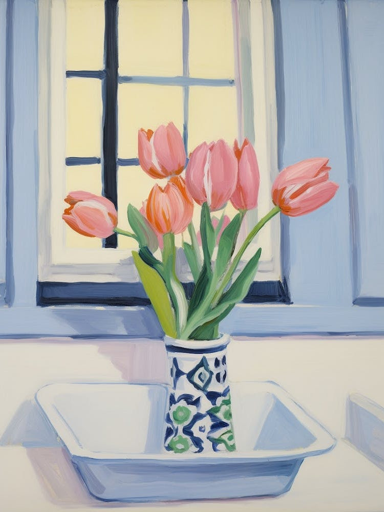 A Vase With Tulip, Flower Bouquet 2
