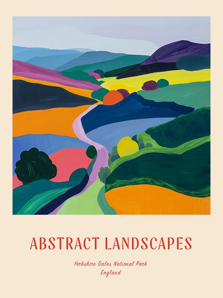 Colourful Abstract Yorkshire Dales National Park England 2 Poster