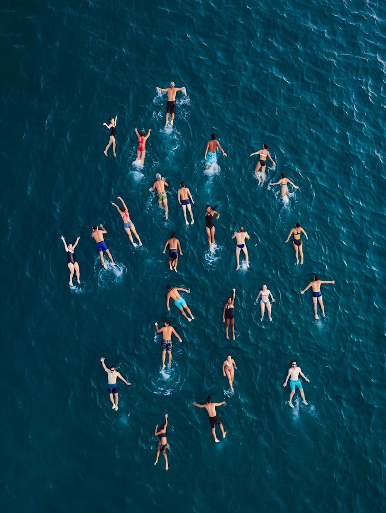 Abstract Ocean Freedom - Aerial Swimming