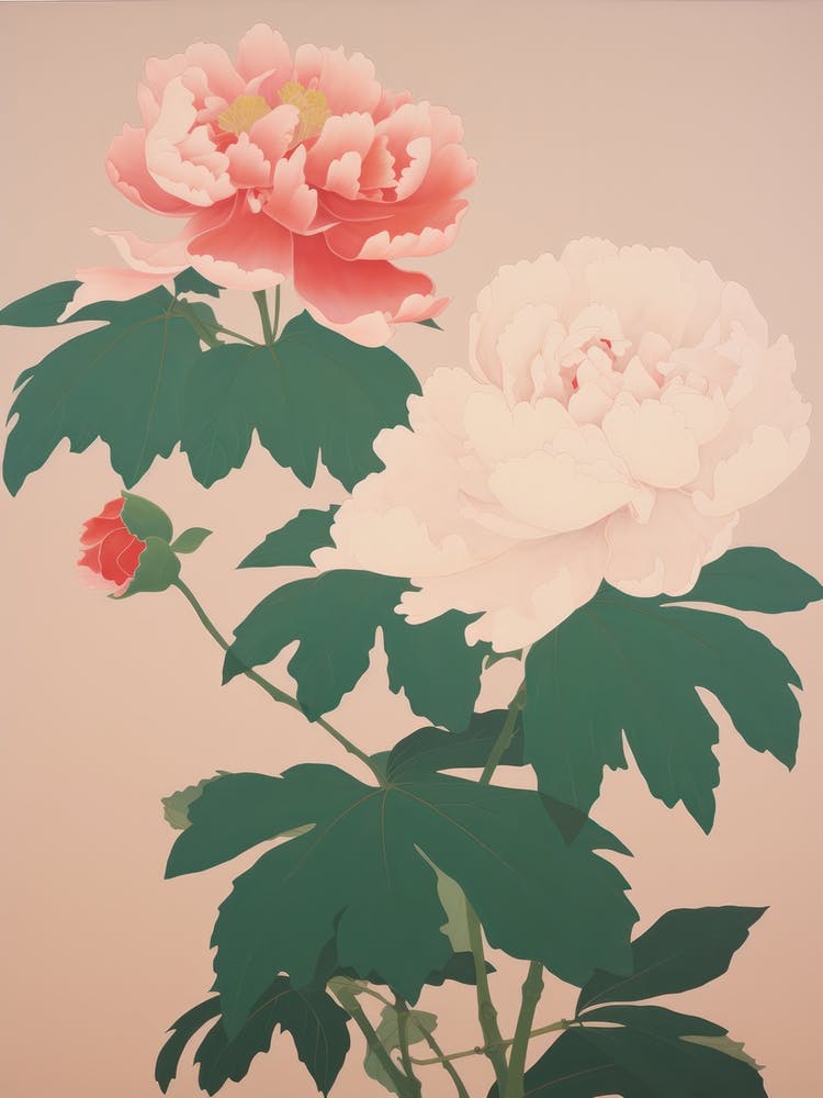 Peonies Flower Big Bold Illustration 1