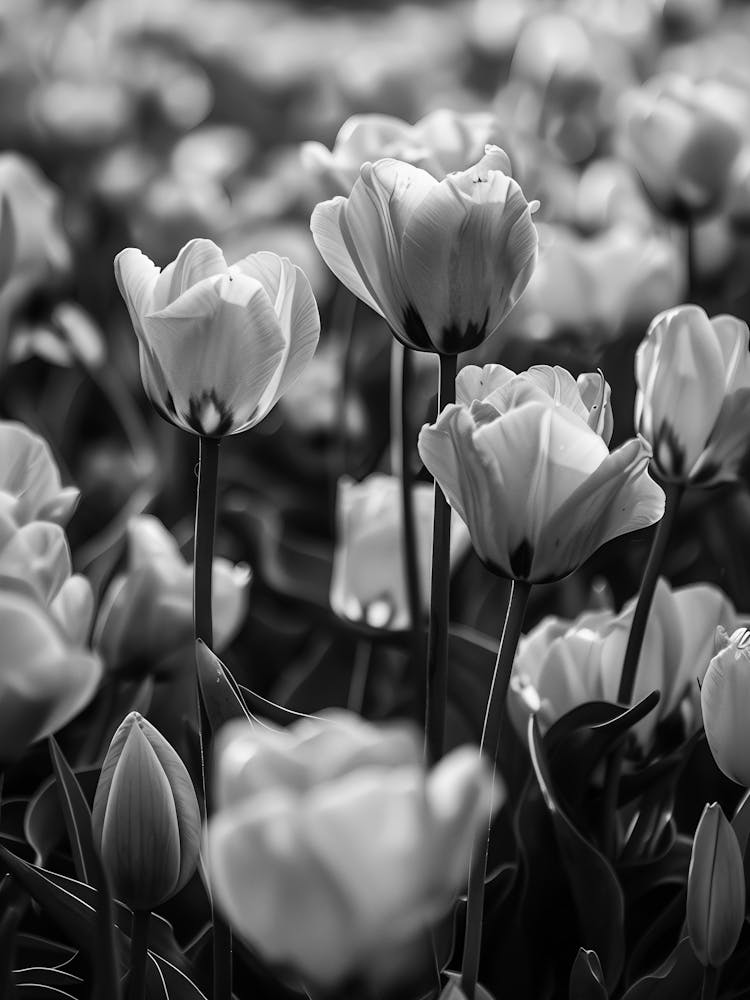 Black And White Tulips 5
