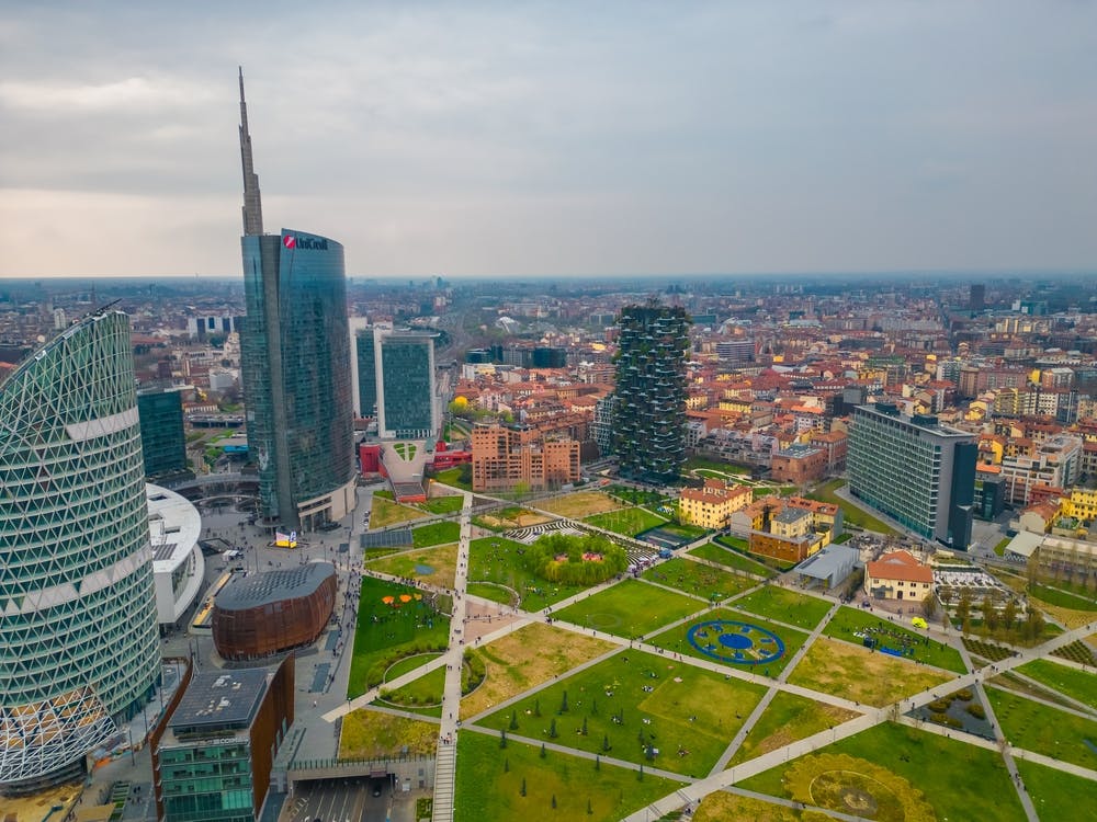 Print Milan Italy Skyscrapers