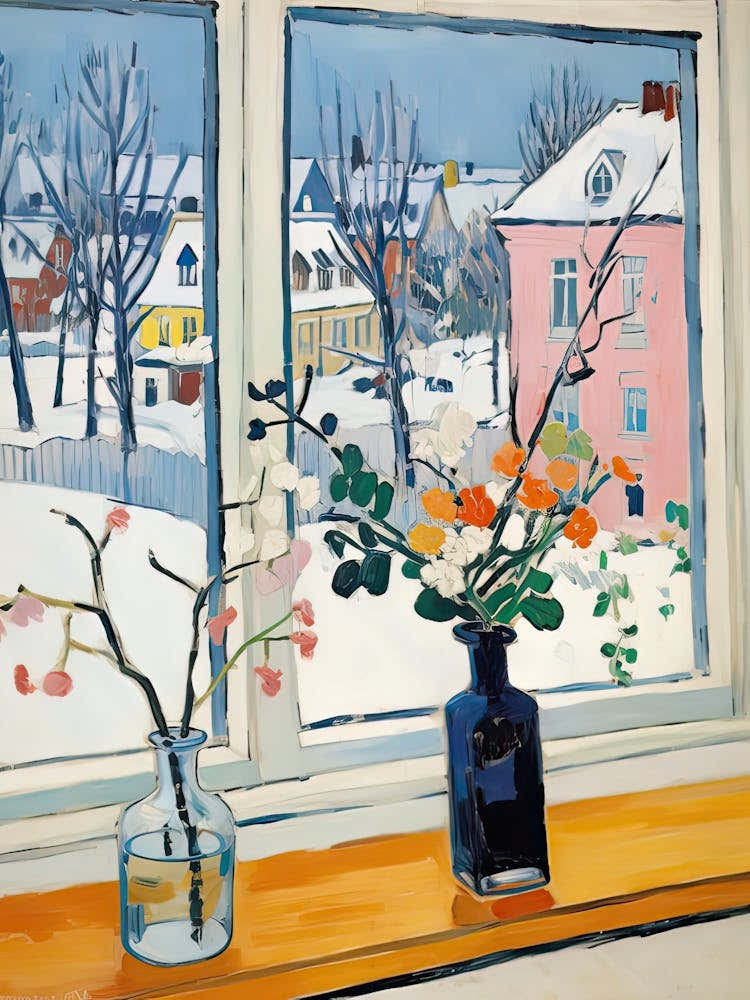 The Windowsill Of Oslo   Norway Snow Inspired By Matisse 2