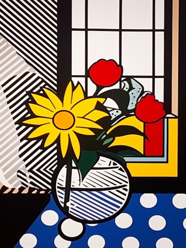 Aster Flower Still Life  2 Pop Art Style