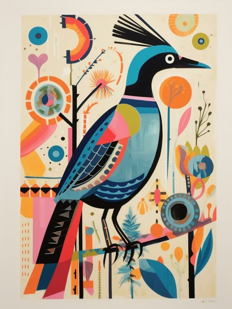 Colourful Scandi Bird Roadrunner 1