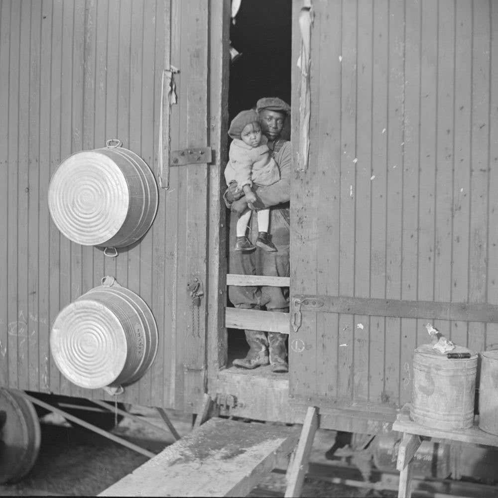 Colored Flood Refugees At The Door Of Their Boxcar Home Near Cache, Illinois By Russell Lee