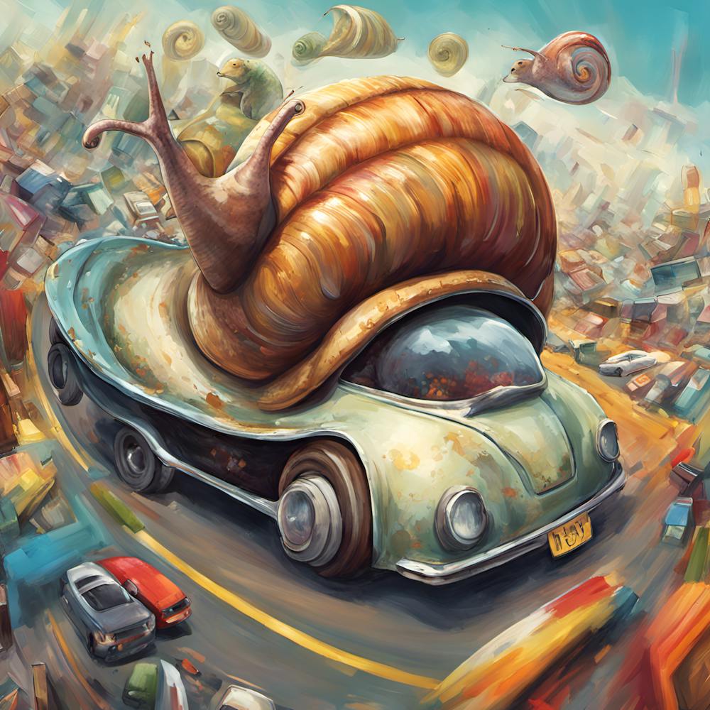Snail On A Car