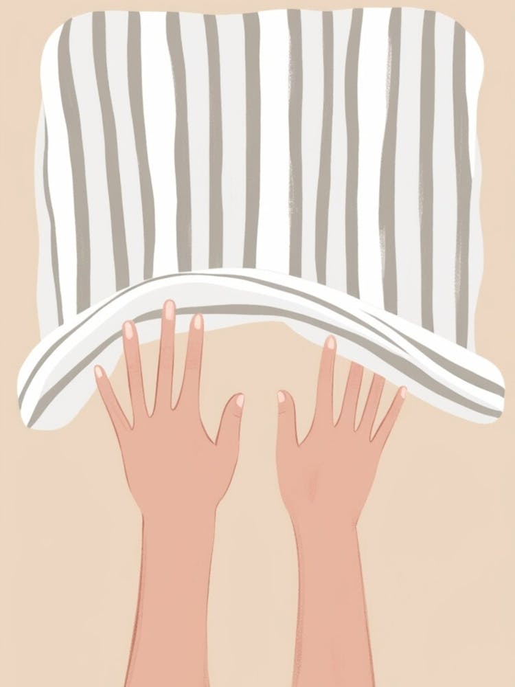 Hands Holding A Pillow