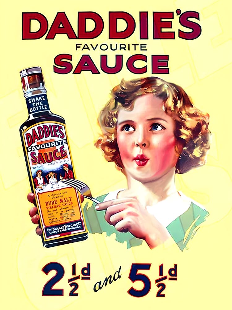 Daddie's Favorite Sauce, Vintage Advertising Poster