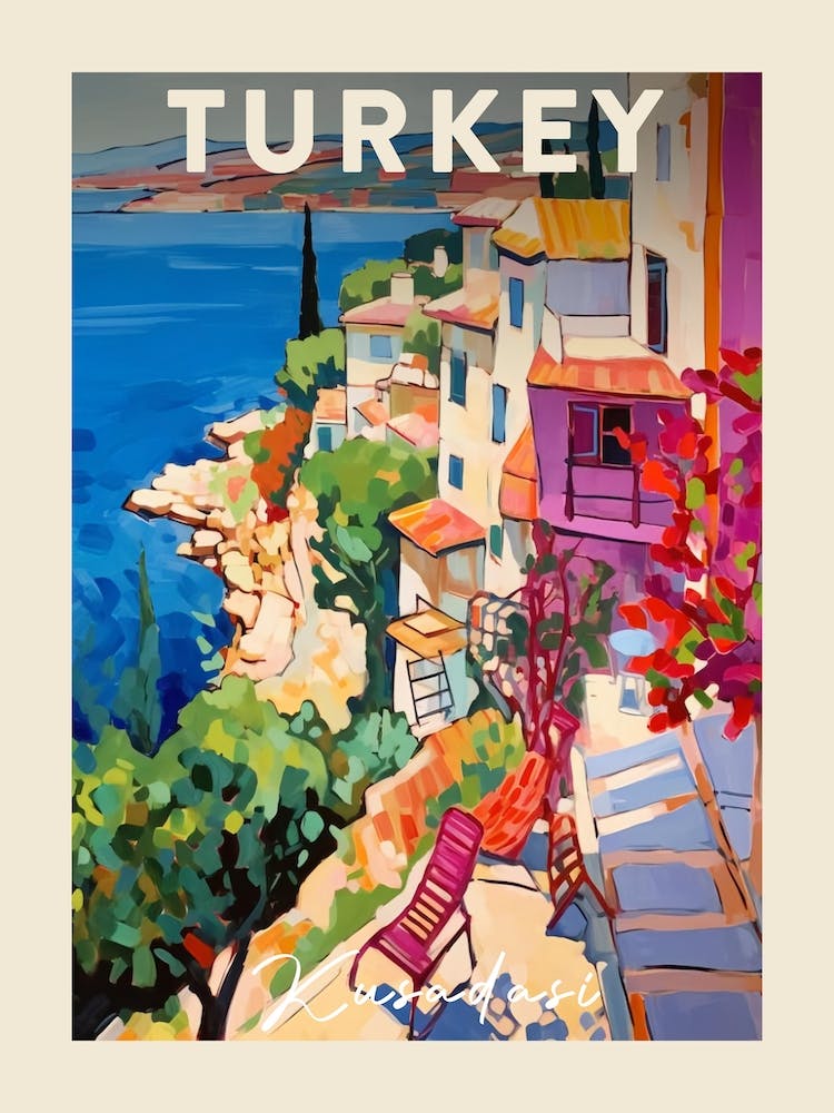 Kusadasi Turkey 4 Fauvist Painting  Travel Poster
