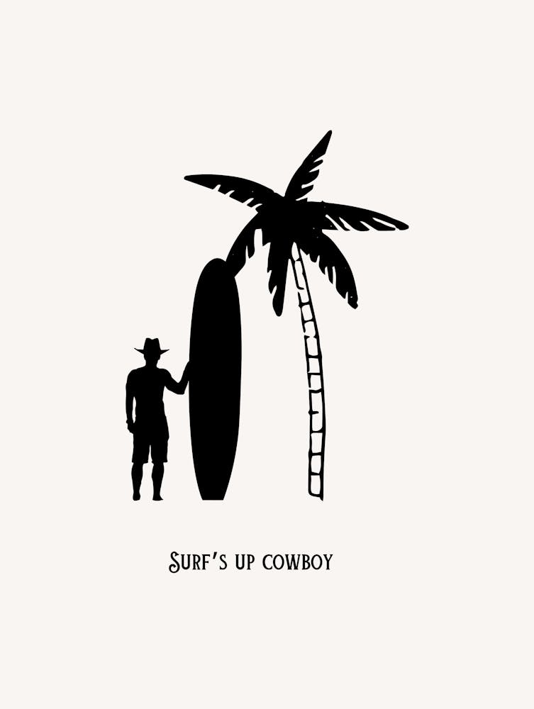 Surf S Up Cowboy B&W