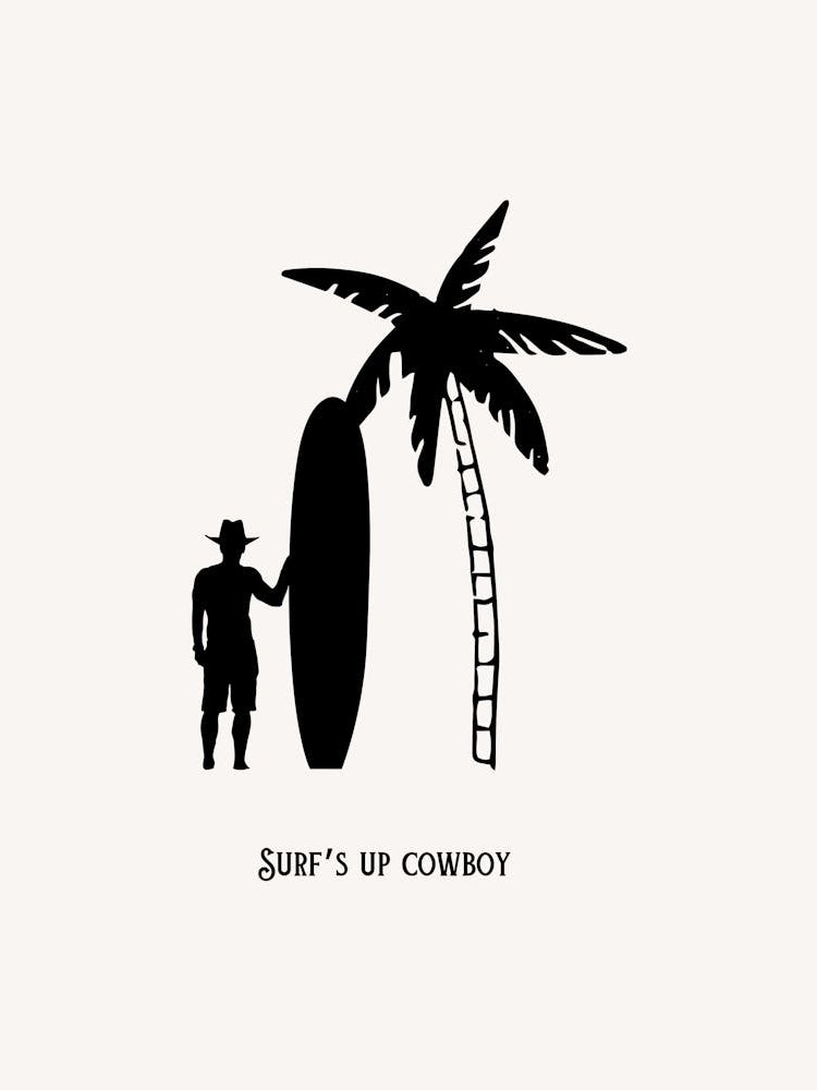 Surf S Up Cowboy B&W