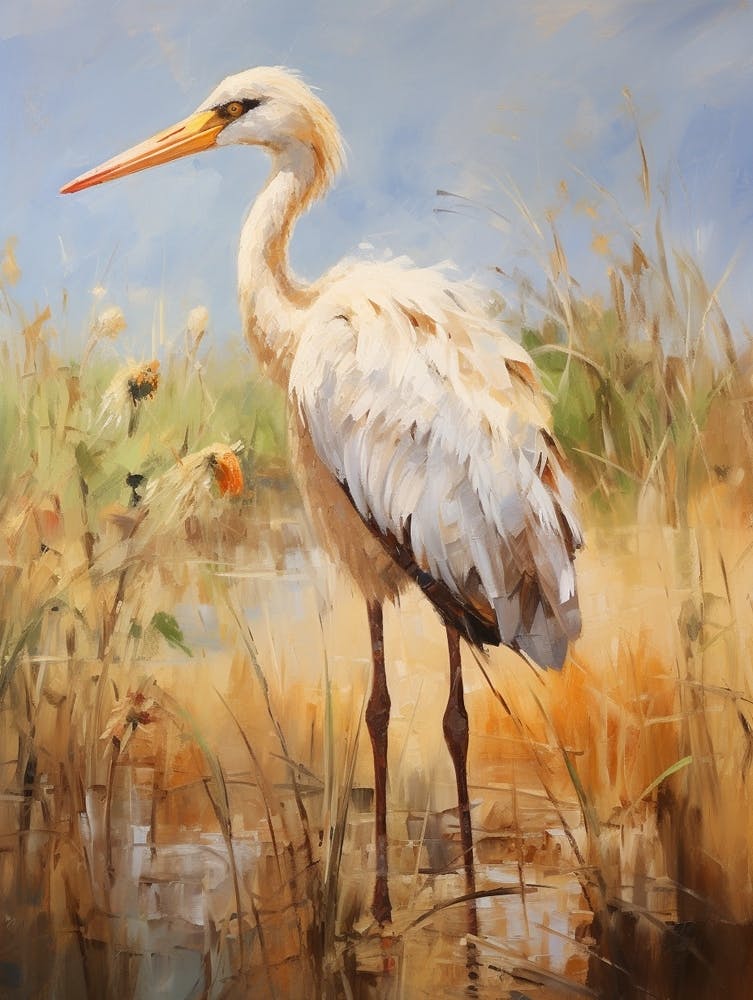 Bird Painting Stork 4