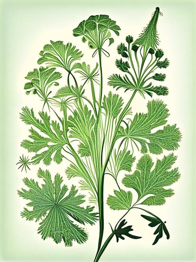Chervil Herb Vintage Botanical
