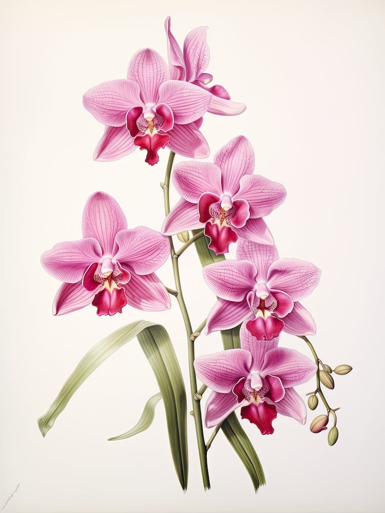 Orchideenblume Vintage Botanisch 1