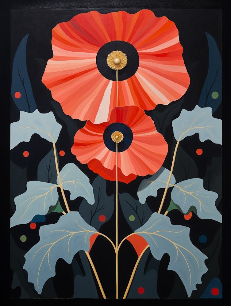 Poppy 4 Hilma Af Klint Inspired Flower Illustration