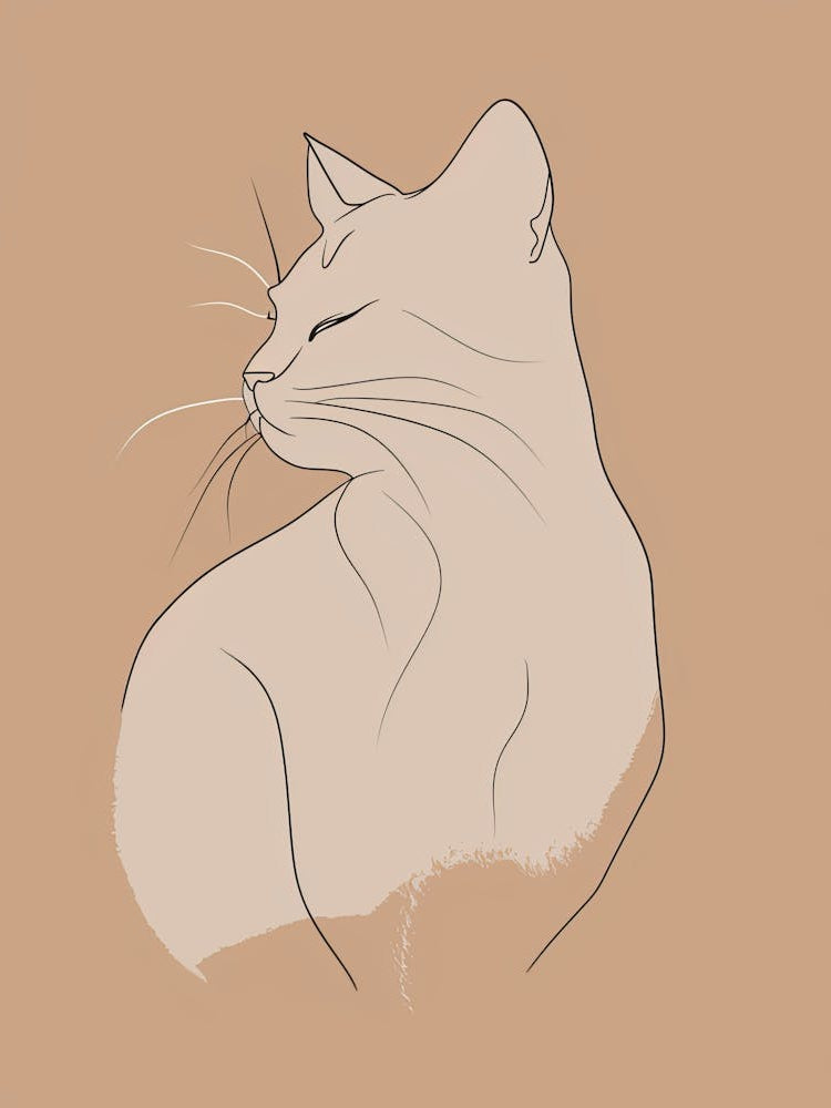 Portrait Of A Cat - Boho, Line Art 1