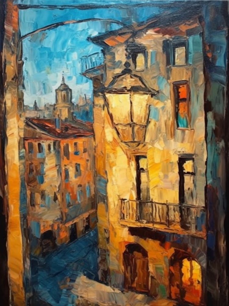 Window View Of Barcelona In The Style Of Expressionism 2