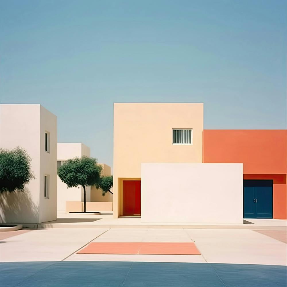 Candy Pastel Colour Houses And A Cactus Summer Photography 3