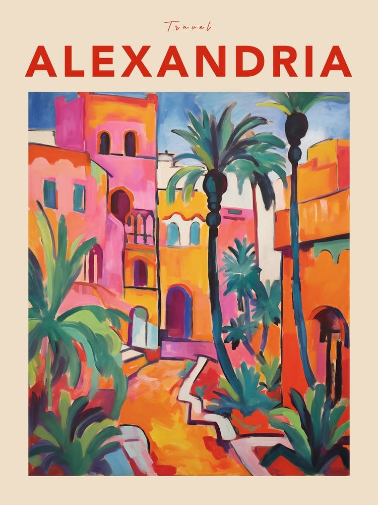 Alexandria Egypt 4 Fauvist Travel Poster