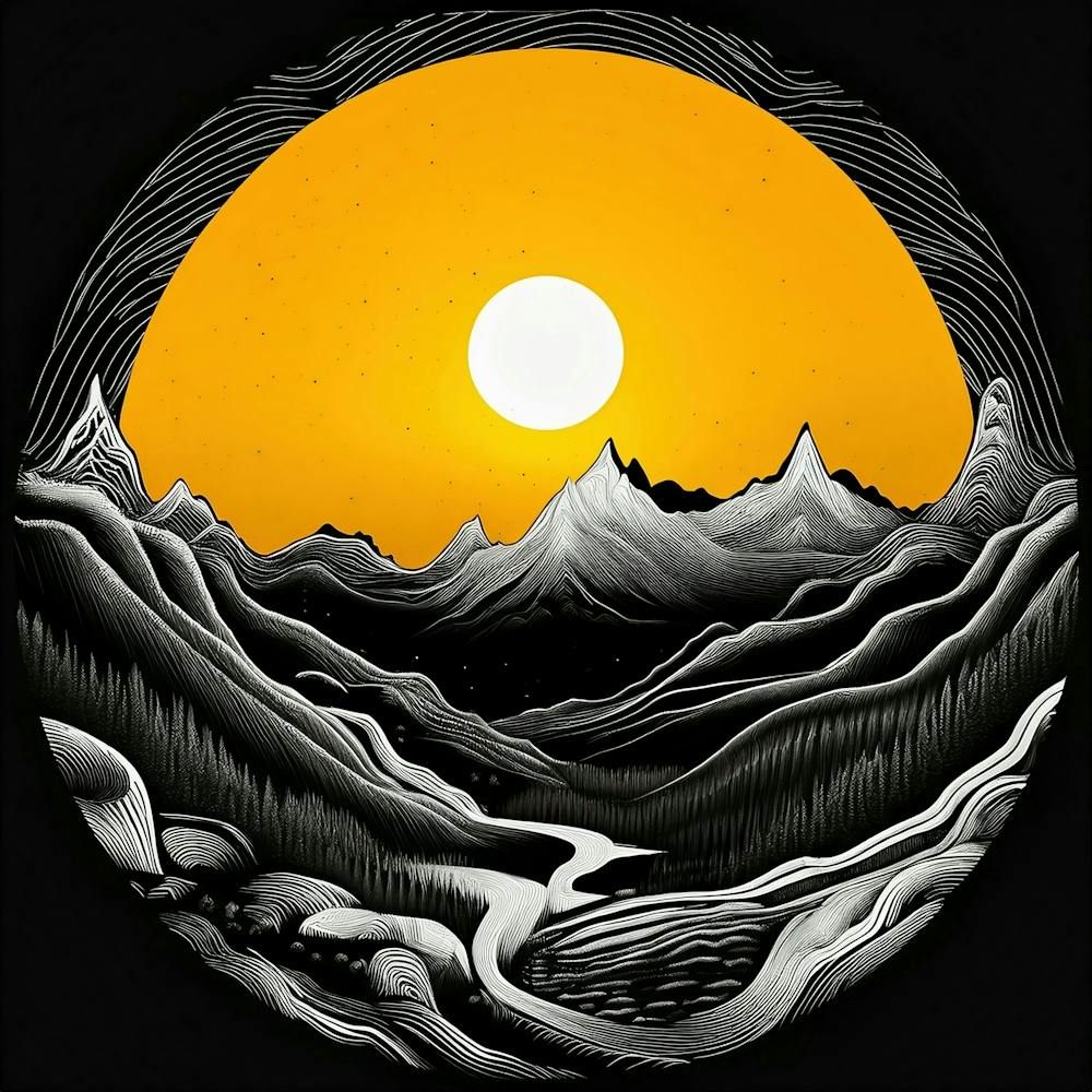 Sunset In The Mountains 1