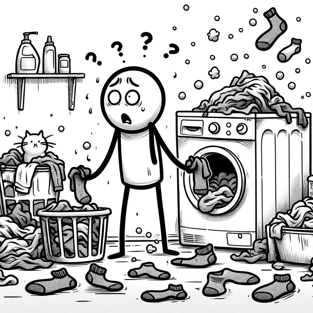 Cartoon Man In A Messy Room