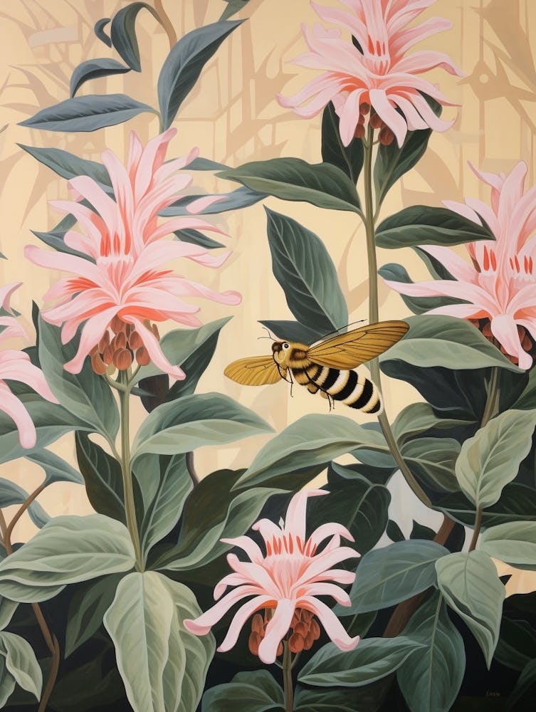 Bee Balm 2 Flower Painting
