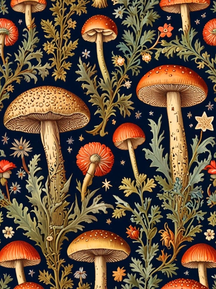 William Morris Mushroom Pattern