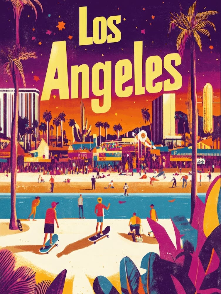 Aihrgdesign A 1970s Inspired Travel Poster For Los Angeles 1