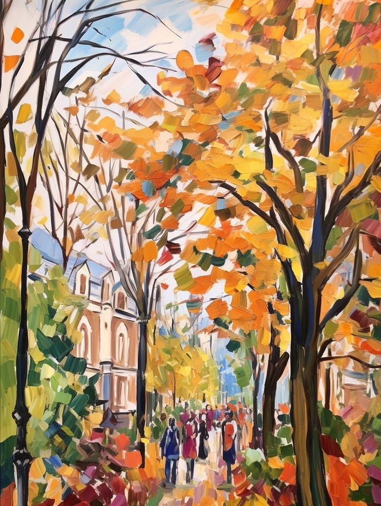 Autumn City Park Painting Holland Park London 1