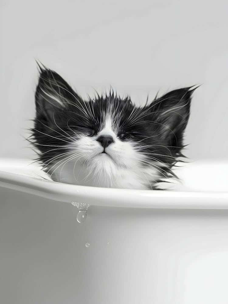 Cat In The Bath