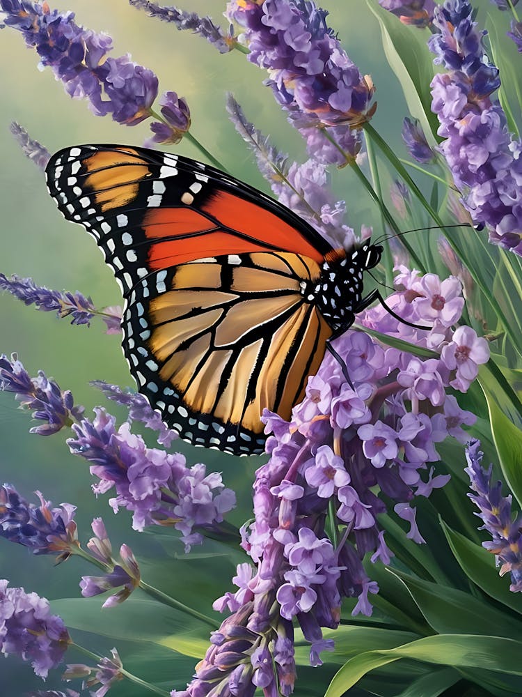 Monarch Butterfly On Lavender