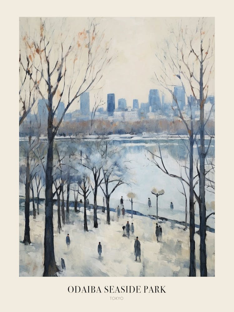 Affiche du parc urbain d'hiver Odaiba Seaside Park Tokyo 4