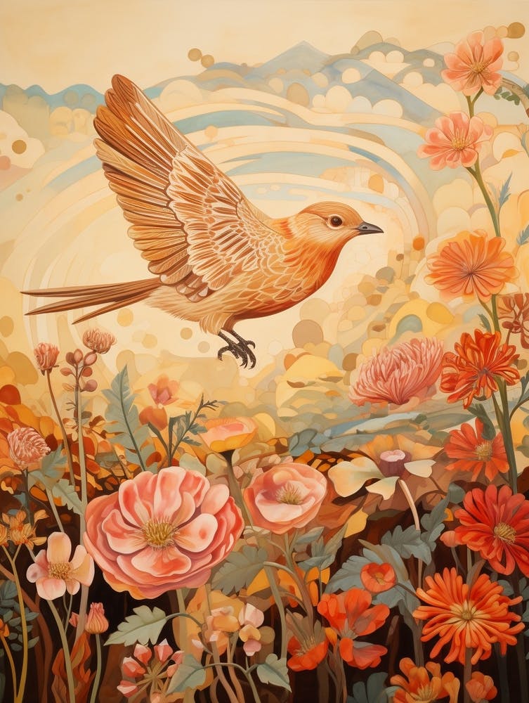 Yellowhammer 2 Detailed Bird Painting